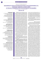 Индивидуальная морфологическая изменчивость канально-корневых систем зубов по данным микрофокусной компьютерной томографии (Часть II)